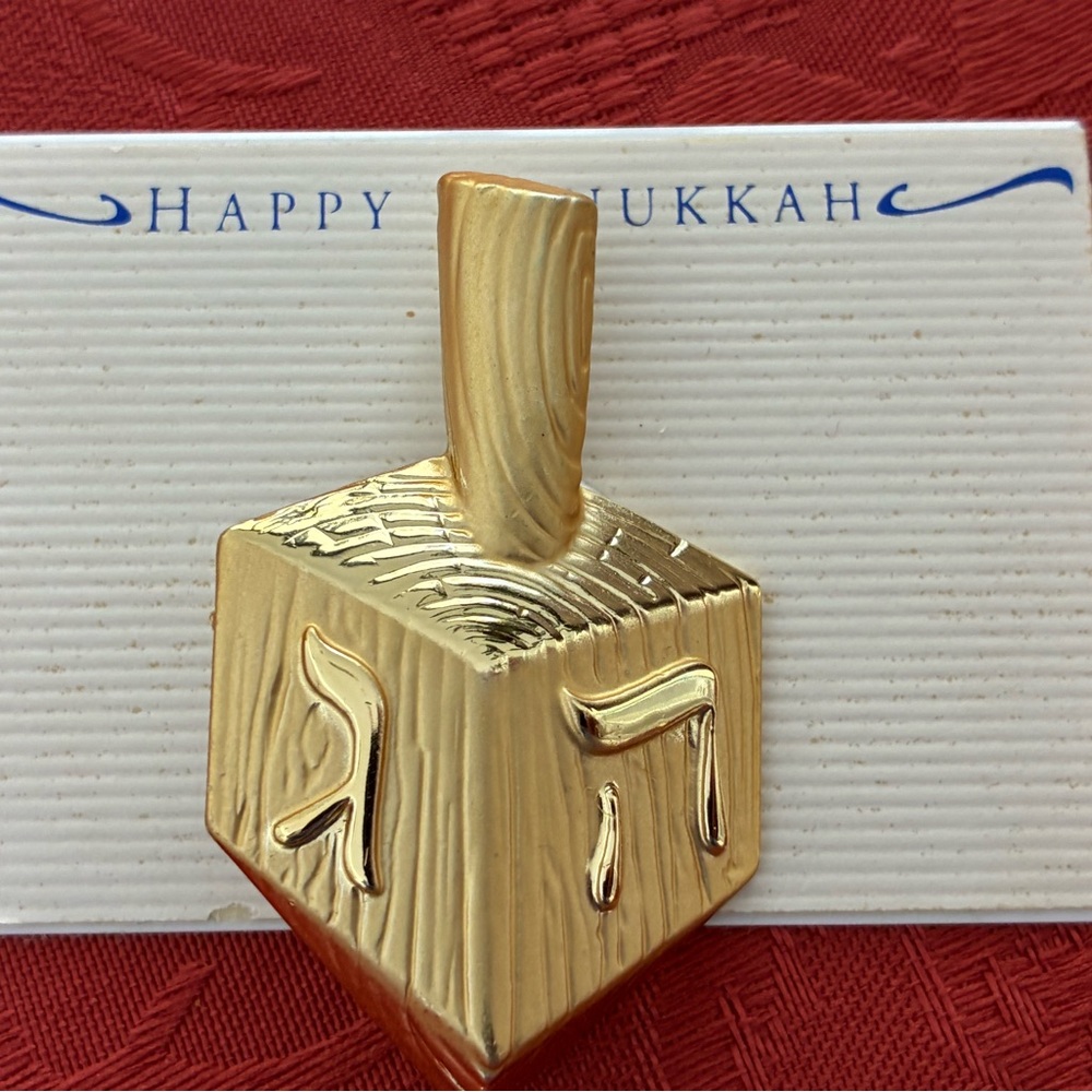Vintage CAJC Hanukah Gold Toned Brooch Pin NWT